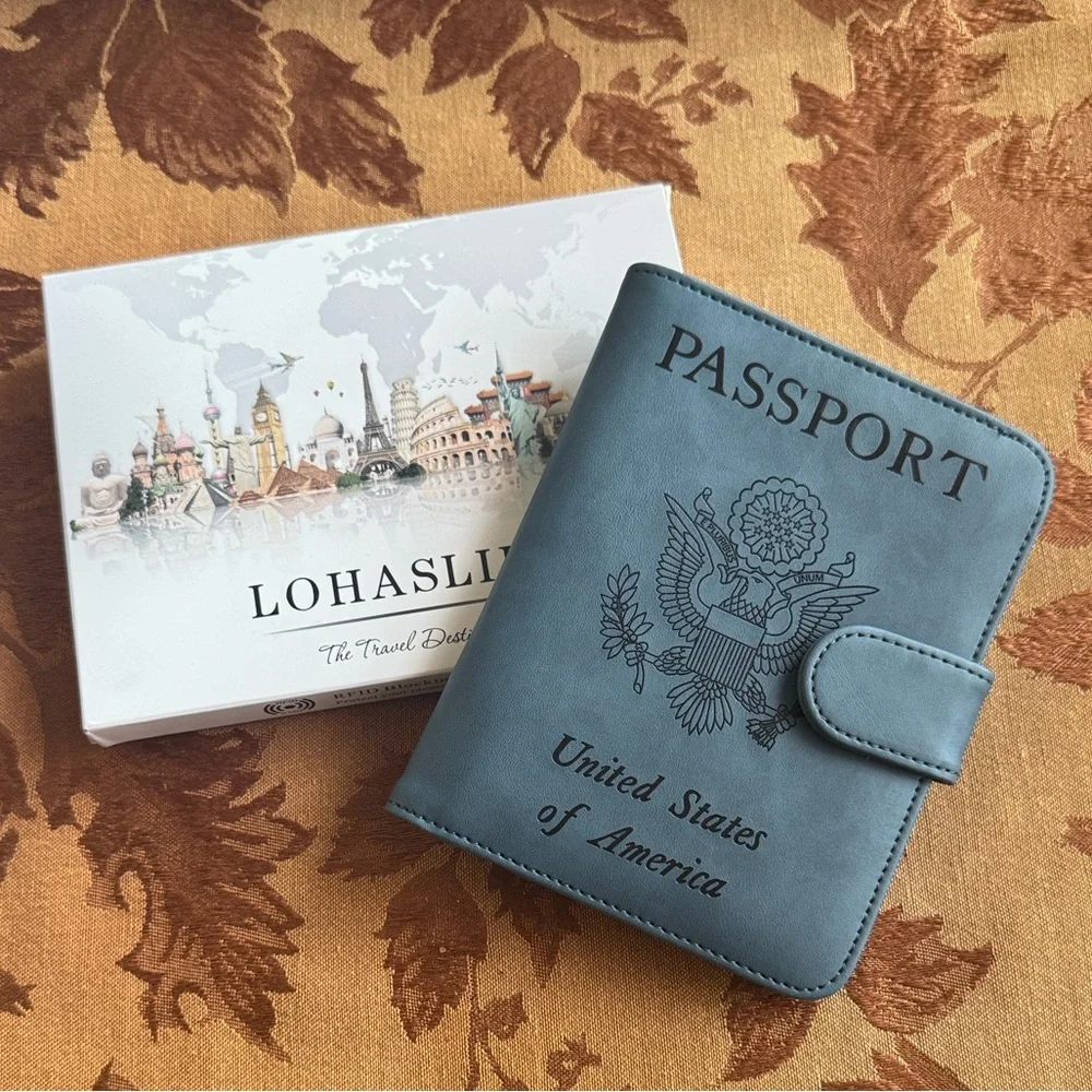 🛂 LOHASLIFE U.S. Passport Holder – Blue | RFID Travel Wallet w/ AirTag Slot - Picture 7 of 7